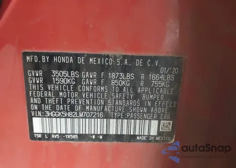 2020 Honda Fit Ex из США, поврежденный, VIN 3HGGK5H82LM707216